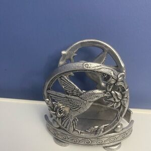 Carson 2000 Silver Pewter Footed Candle Napkin Jar Holder